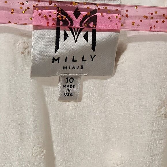 MILLY Minis Swim.Cover up 3D Flowers Ivory 100%cotton Size 10 years Beach Summer - Picture 10 of 10